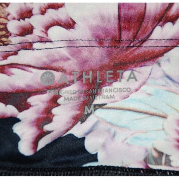 Athleta Athletic Size M Run Free Garden Party 7/8 Ankle Tight Yoga Pants Floral - Picture 7 of 9